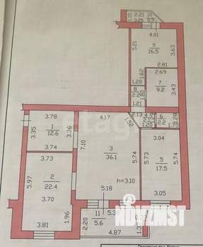 3-к квартира, вторичка, 121м2, 7/10 этаж