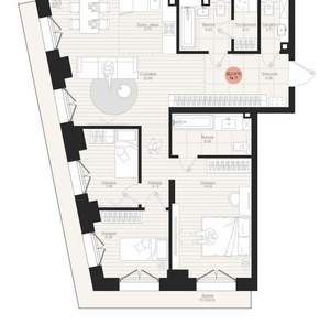 3-к квартира, вторичка, 94м2, 4/19 этаж