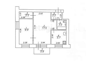 2-к квартира, вторичка, 41м2, 4/5 этаж