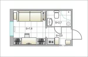 Студия квартира, вторичка, 11м2, 1/3 этаж