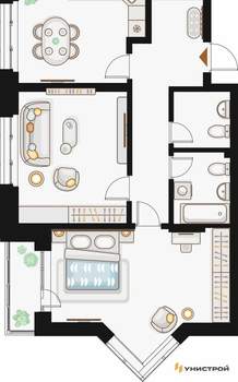 2-к квартира, вторичка, 77м2, 4/19 этаж