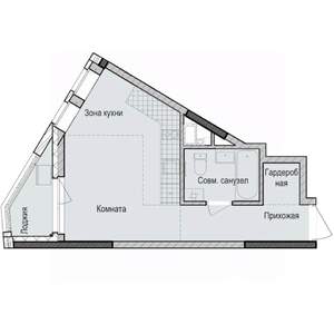 Студия квартира, строящийся дом, 27м2, 7/23 этаж