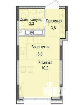 Студия квартира, строящийся дом, 24м2, 13/18 этаж