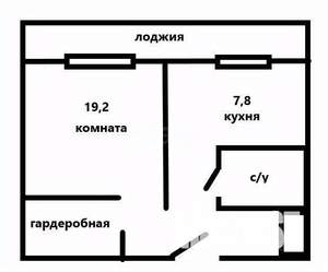 1-к квартира, вторичка, 35м2, 5/9 этаж