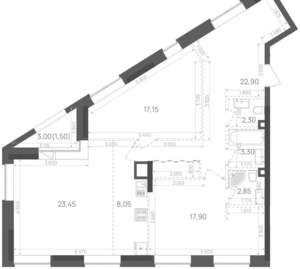 2-к квартира, вторичка, 99м2, 9/18 этаж