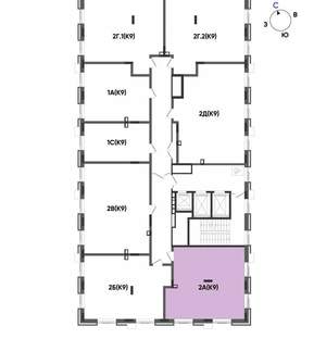 2-к квартира, строящийся дом, 56м2, 7/22 этаж