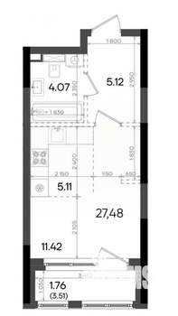 Студия квартира, вторичка, 27м2, 14/25 этаж