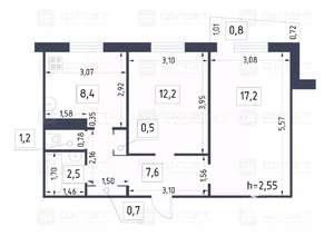 2-к квартира, вторичка, 50м2, 4/9 этаж