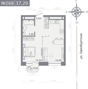 1-к квартира, вторичка, 37м2, 4/25 этаж