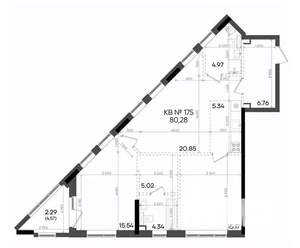 2-к квартира, вторичка, 80м2, 7/23 этаж