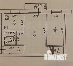 2-к квартира, вторичка, 43м2, 3/5 этаж