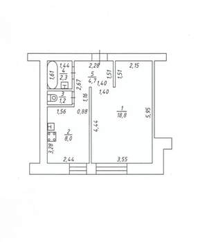 1-к квартира, вторичка, 35м2, 4/9 этаж