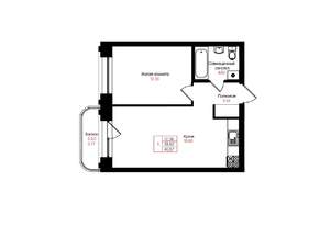 1-к квартира, вторичка, 40м2, 7/25 этаж