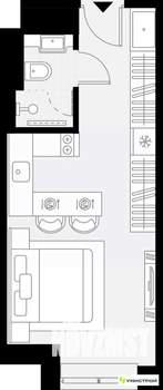 1-к квартира, вторичка, 22м2, 4/27 этаж