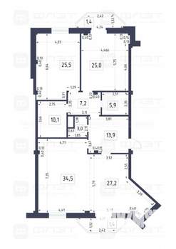 3-к квартира, вторичка, 155м2, 4/7 этаж