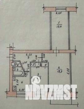 3-к квартира, вторичка, 59м2, 5/5 этаж