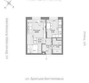 1-к квартира, вторичка, 39м2, 11/24 этаж
