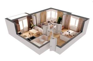 2-к квартира, сданный дом, 58м2, 2/19 этаж