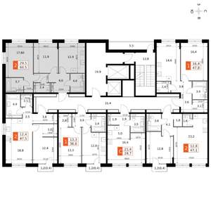 2-к квартира, вторичка, 61м2, 4/19 этаж