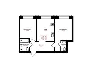 2-к квартира, вторичка, 52м2, 14/25 этаж