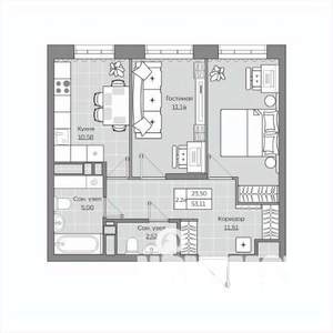 2-к квартира, вторичка, 53м2, 5/19 этаж