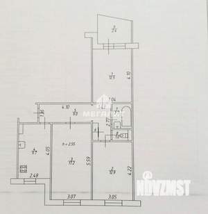 3-к квартира, вторичка, 66м2, 8/10 этаж