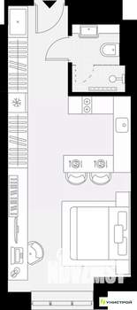 1-к квартира, вторичка, 29м2, 2/27 этаж