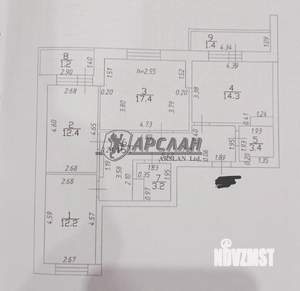 3-к квартира, вторичка, 81м2, 4/18 этаж
