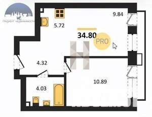 2-к квартира, вторичка, 35м2, 2/5 этаж
