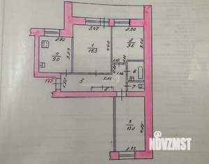 3-к квартира, вторичка, 61м2, 9/10 этаж