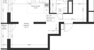 1-к квартира, вторичка, 41м2, 14/24 этаж