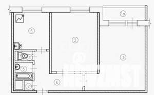 2-к квартира, вторичка, 65м2, 4/10 этаж