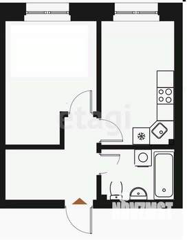 1-к квартира, строящийся дом, 39м2, 4/20 этаж