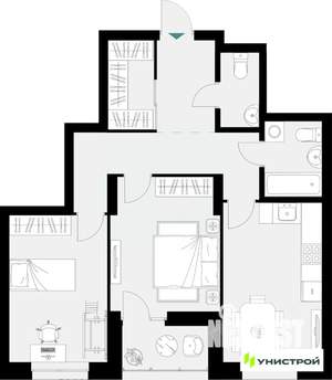 2-к квартира, вторичка, 67м2, 3/18 этаж