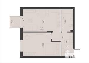 1-к квартира, вторичка, 58м2, 2/5 этаж