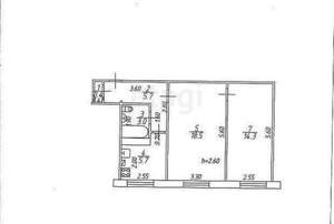 2-к квартира, вторичка, 48м2, 2/5 этаж
