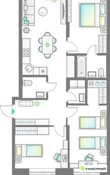 3-к квартира, вторичка, 85м2, 8/9 этаж