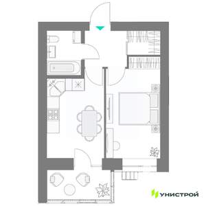 1-к квартира, вторичка, 35м2, 5/9 этаж