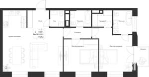 2-к квартира, вторичка, 94м2, 3/9 этаж