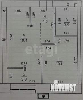 1-к квартира, вторичка, 34м2, 1/10 этаж