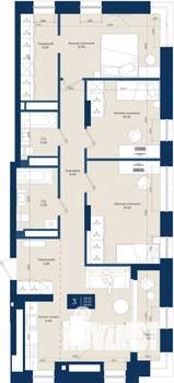 3-к квартира, вторичка, 95м2, 17/20 этаж