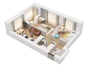 2-к квартира, строящийся дом, 53м2, 2/15 этаж