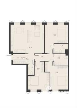 3-к квартира, вторичка, 112м2, 2/4 этаж