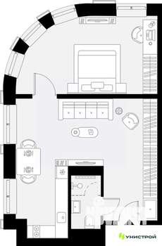 1-к квартира, вторичка, 48м2, 2/27 этаж