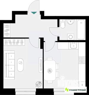 1-к квартира, вторичка, 38м2, 2/18 этаж