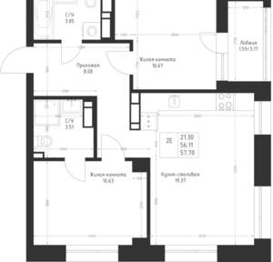 2-к квартира, вторичка, 58м2, 9/23 этаж