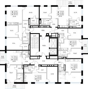 2-к квартира, строящийся дом, 65м2, 4/8 этаж
