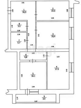 3-к квартира, вторичка, 98м2, 3/10 этаж