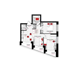 3-к квартира, вторичка, 64м2, 25/25 этаж
