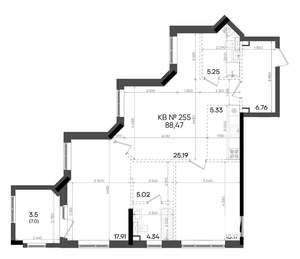 2-к квартира, вторичка, 88м2, 17/23 этаж